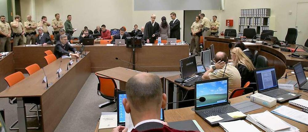 Der Saal des NSU-Prozesses im Oberlandesgericht München.