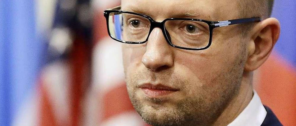 Übergangsministerpräsident Arseni Jazenjuk sprach am 13. März 2014 auf der UN-Vollversammlung in New York.
