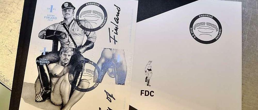 Neue Briefmarke der finnischen Post mit einem Motiv der Schwulen-Ikone Tom of Finland.