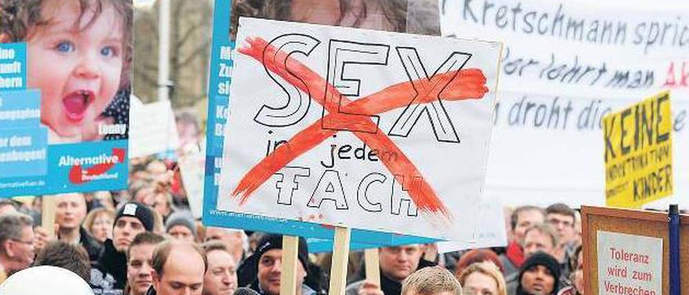 Demo gegen den Bildungsplan in Stuttgart