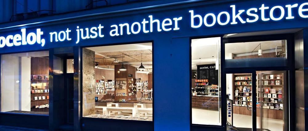 Die blaue Blume: die Buchhandlung "ocelot,".
