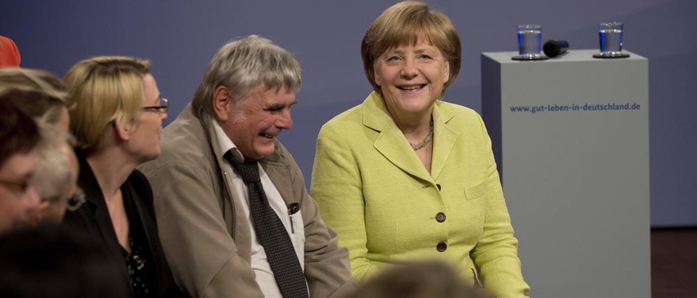 Deutschland, Berlin, Kulturbrauerei, Bundeskanzlerin Angela Merkel im Dialog mit Bürgern.