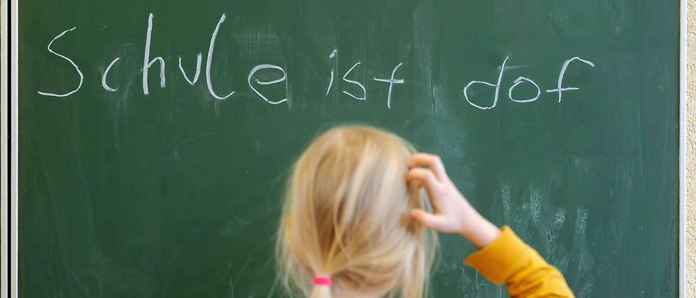 ...das stimmt natürlich gar nicht. Und die meisten Kinder sehen das auch nicht so, es sei denn, sie müssen in Provisorien lernen, auf stinkende Klos gehen oder sogar Angst haben, dass ihnen der Putz von der Decke auf den Kopf fällt.