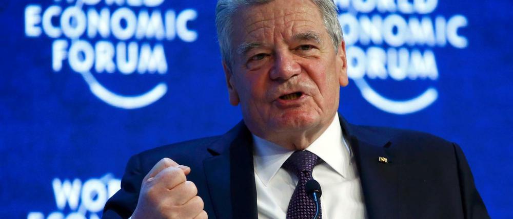 Bundespräsident Joachim Gauck sprach am Mittwoch beim Weltwirtschaftsforum in Davos.