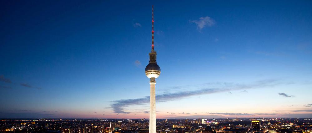 Der Fernsehturm in Berlin.