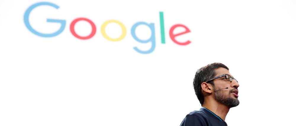 Google CEO Sundar Pichai auf der Entwicklerkonferenz in Mountain View, Kalifornien, am Donnerstag.