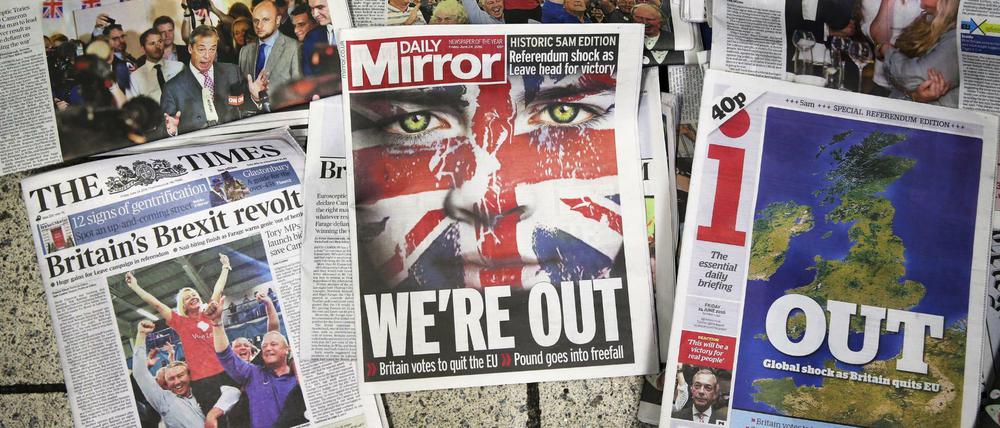 Viele britische Zeitungen hatten kampagnenartig Stimmung für den Brexit gemacht.