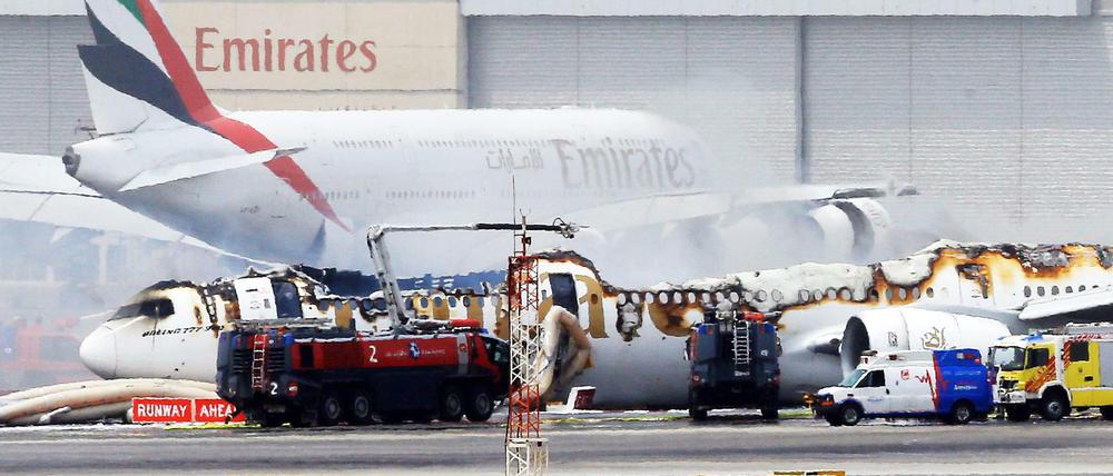 Brand in Dubai: Die gelöschte Maschine von Emirates-Airlines