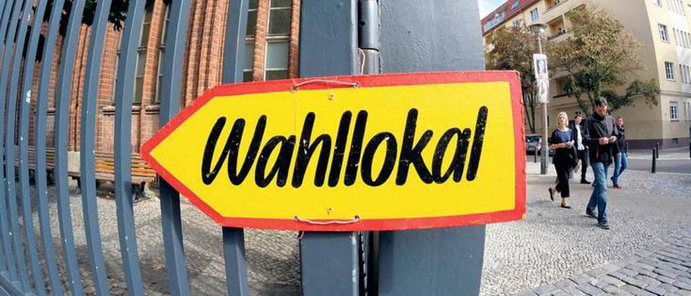 Gefragter Ort. Die Wahlbeteiligung war am Sonntag deutlich höher als bei früheren Abgeordnetenhauswahlen.