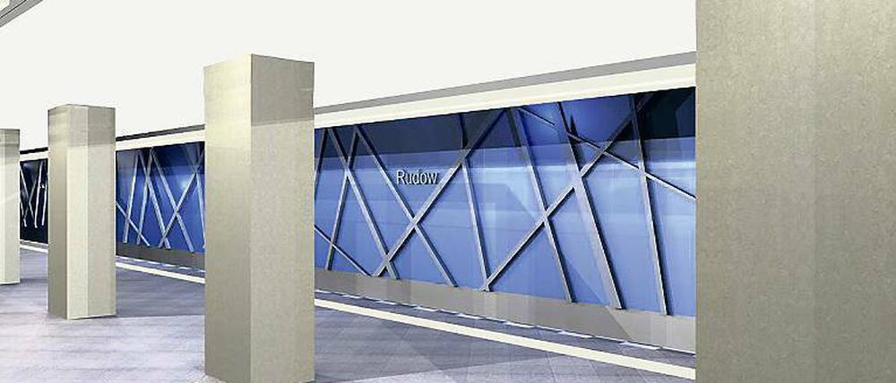 Blaues Wunder: der U-Bahnhof Rudow.