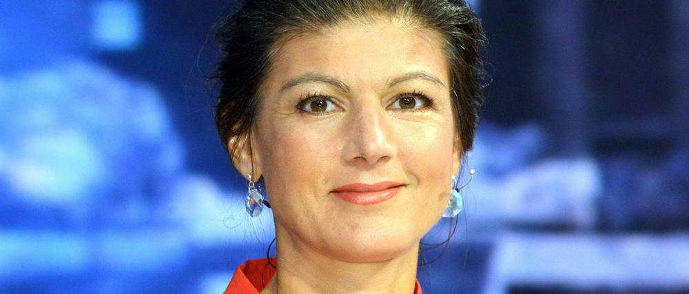 Will AfD-Wähler gewinnen. Sahra Wagenknecht, Fraktionsvorsitzende der Partei Die Linke im Bundestag.
