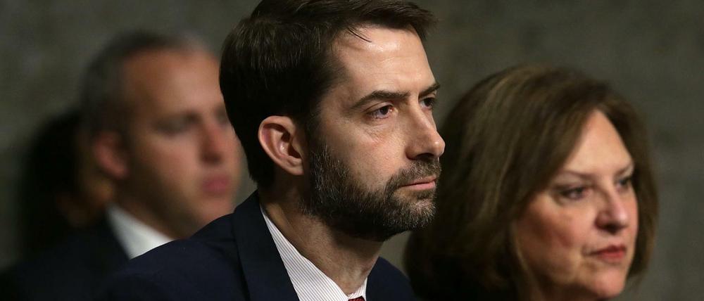 Ein Mann für höhere Aufgaben. Senator Tom Cotton während einer Anhörung im Senat in Washington zur Situation in Afghanistan.