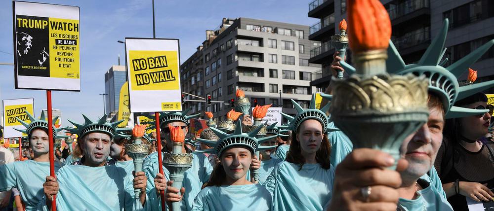 Kein Einreisebann: Protest gegen Trumps Pläne in Belgien