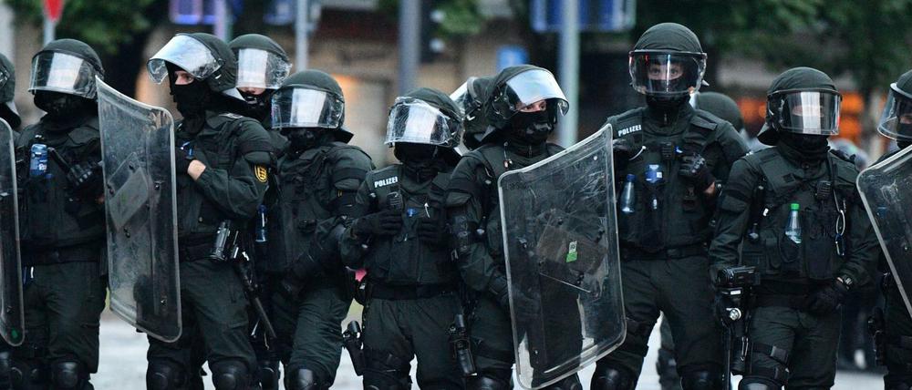 Polizisten während des G20-Gipfels in St. Pauli.