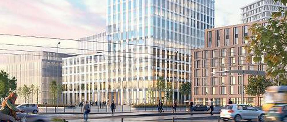 Schlank und rank ist er nicht wirklich, aber elegant: der gläserne Neubau.