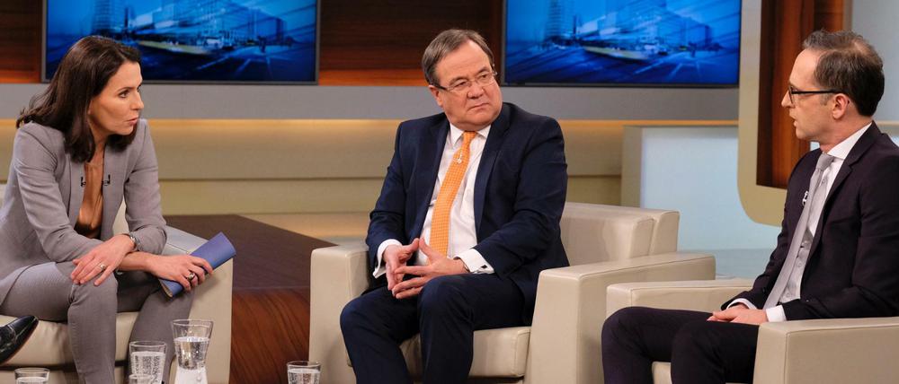 Die Fortsetzung der Groko-Verhandlungen mit anderen Mitteln: Heiko Maas (SPD, rechts) und Armin Laschet (CDU) bei Anne Will.