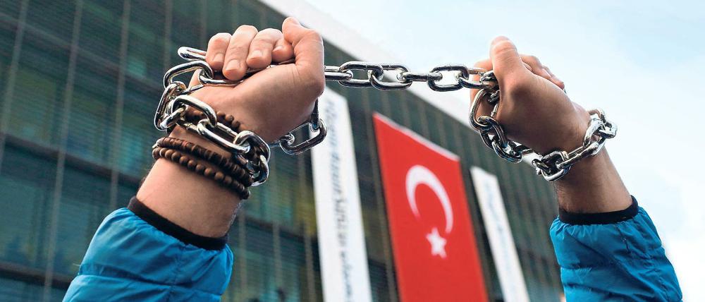Protest gegen Zensur in Istanbul (im März 2016)