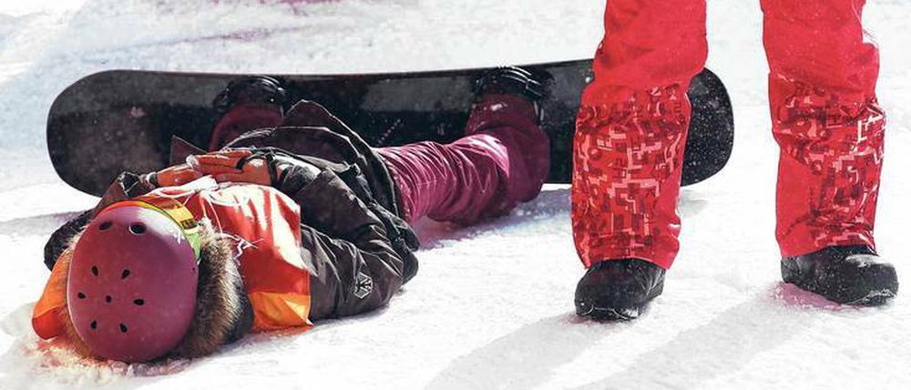 Ihr Fall. Im Training stürzte Silvia Mittermüller so schwer, dass es für sie nicht weiterging. Foto: Mike Blake/Reuters