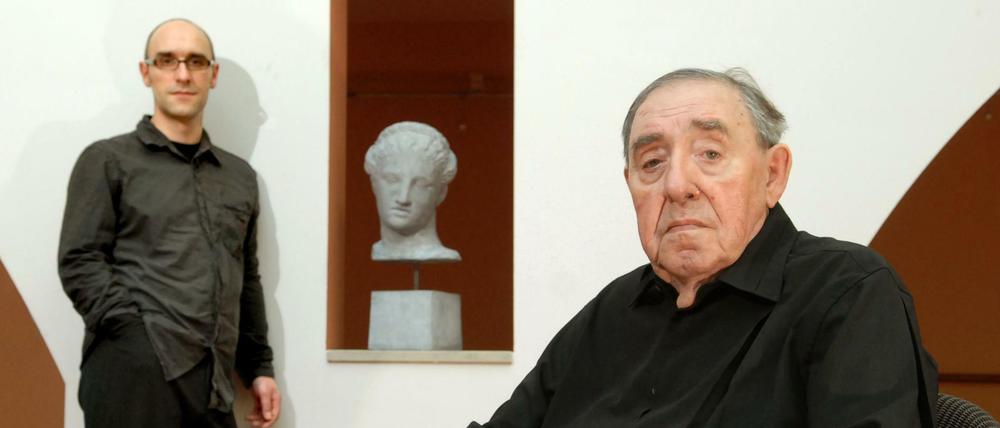 Otmar Suitner mit seinem Sohn Igor Heitzmann, Regisseur eines Dokumentarfilms über seinen Vater.