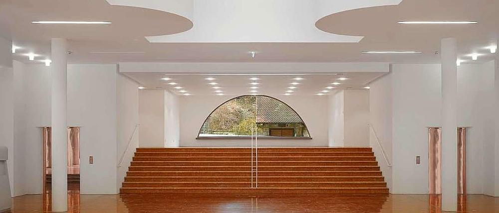 Blick ins Innere des gefeierten Neubaus der Diözesankurie in Rottenburg, entworfen vom Stuttgarter Büro Lederer Ragnasdottir Oei.