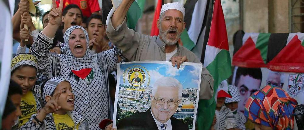 Jubeln über die Einheit: Palästinenser im Gazastreifen feiern.