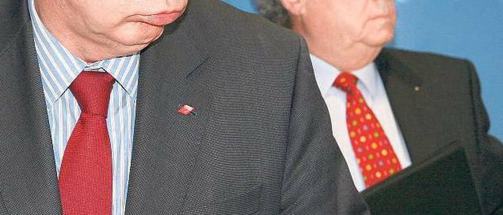 Und tschüss. DGB-Chef Michael Sommer lässt Arbeitgeberpräsident Dieter Hundt hinter sich – der muss nun allein für ein Gesetz zur Klarstellung der Tarifeinheit werben.