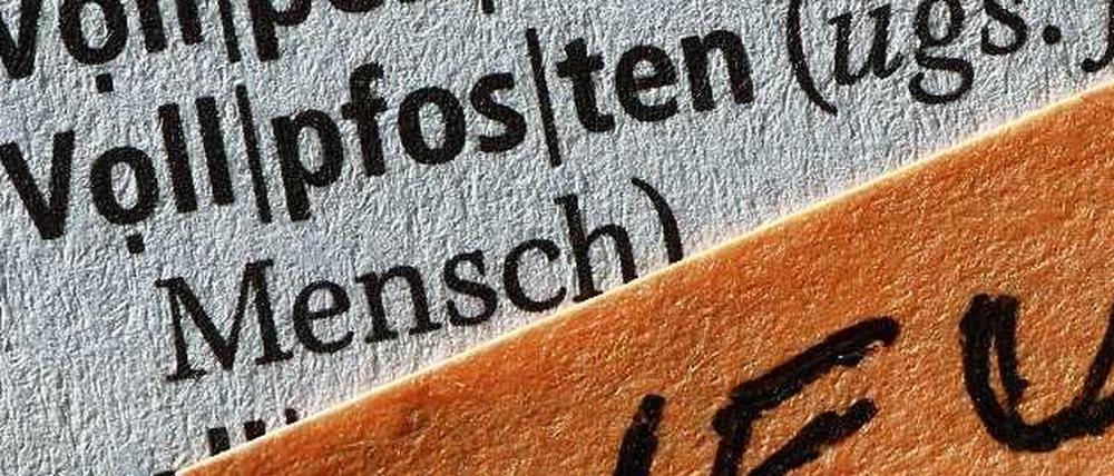 "Vollpfosten" wurde 2013 neu in den Duden aufgenommen. Wegen bloß eines Fehlers ist der Begriff noch nicht zu gebrauchen.