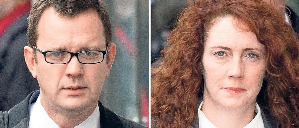 Zweierlei Maß. Andy Coulson, der frühere Chefredakteur der „News of the World“, wurde schuldig gesprochen. Seine Vorgängerin Rebekah Brooks bleibt auf freiem Fuß. Foto: AFP