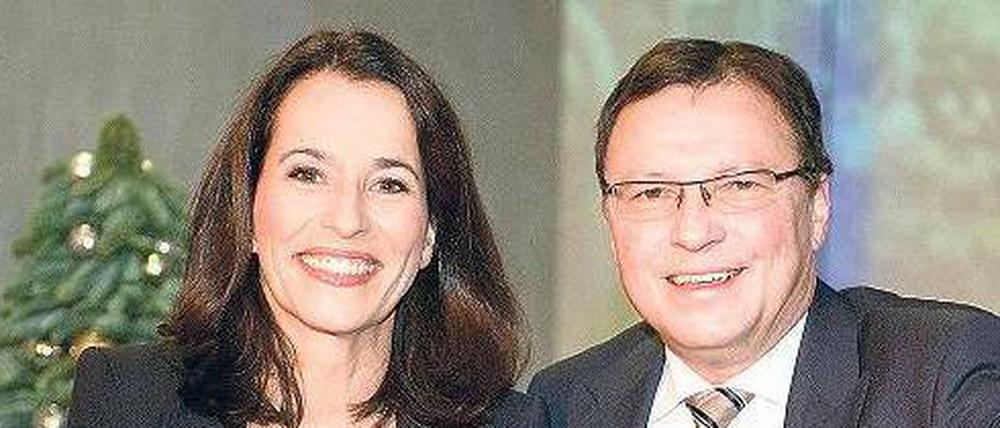 Ein Herz und eine Seele? Talkmasterin Anne Will und ARD-Programmdirektor Volker Herres feiern Advent.