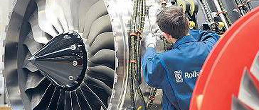 20 Jahre Düsentrieb: Seit 1992 entwickeln, prüfen und warten Techniker in Dahlewitz südlich von Berlin kleine und mittelgroßen Flugzeugtriebwerke. Bald testet das Werk auch das Modell Trent XWP, das derzeit größte und sparsamste Triebwerk auf dem Markt.