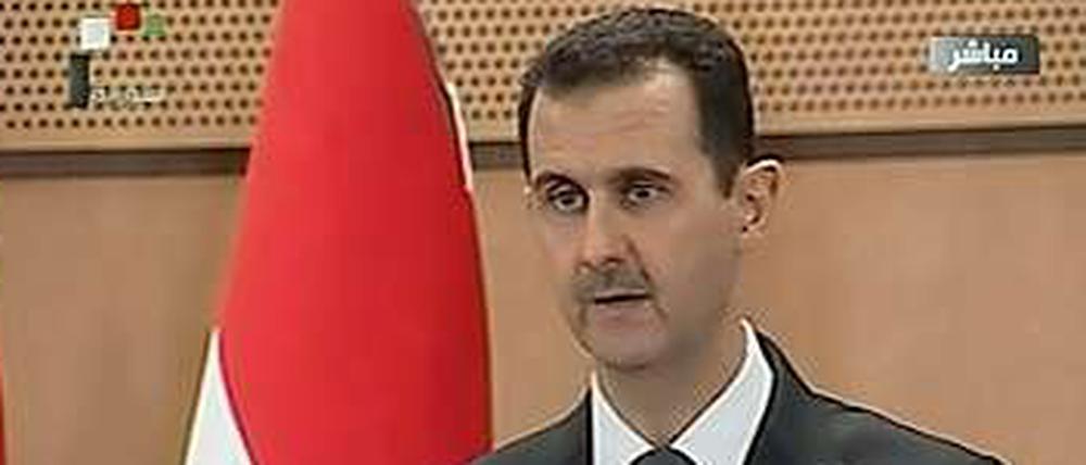 Syriens Präsident Baschar el Assad in einer Ansprache.
