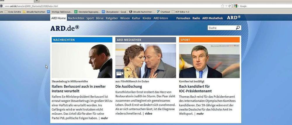 "Noch kein Konzept für die Online-Zukunft": Die öffentlich-rechtlichen Sender im Netz.