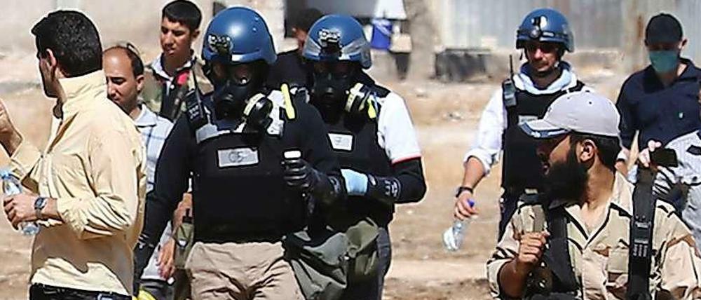 Chemiewaffeninspektoren in Syrien.