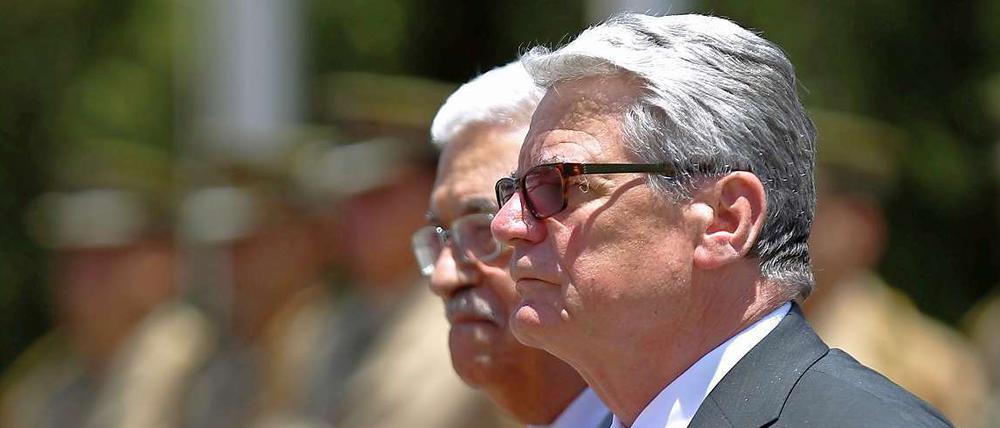 Bundespräsident Joachim Gauck und Palästinenserpräsident Abbas