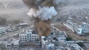 Eine Explosion in Gaza.