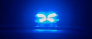 Blaulicht leuchtet auf dem Dach eines Polizeiautos. (Symbolbild)