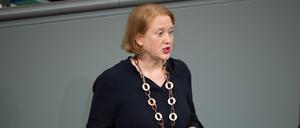 Lisa Paus (Grüne), Bundesfamilienministerin, bei der ersten Lesung der Gesetzentwurfs für eine Kindergrundsicherung im Bundestag.