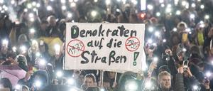 Einer der vielen Protestmärsche gegen Rechtsextremismus, hier in Darmstadt.