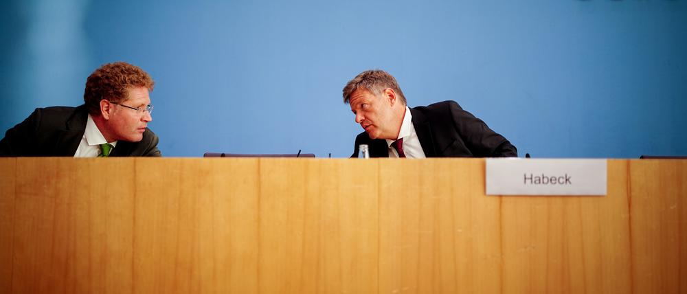 Robert Habeck (Bündnis 90/Die Grünen), Bundesminister für Wirtschaft und Klimaschutz (BMWK), und Patrick Graichen, Staatssekretär im BMWK (Archivbild)