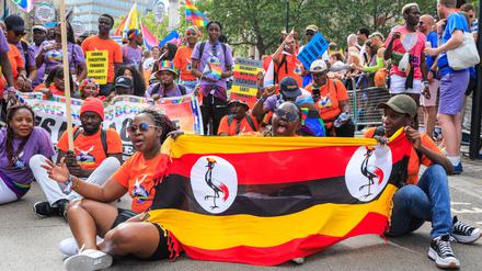 Auch in europäischen Städten gab es Proteste gegen das drakonische Gesetz in Uganda, wie hier in London.