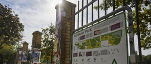 18.09.2023, Berlin: Blick auf die Mauer des Görlitzer Parks. 