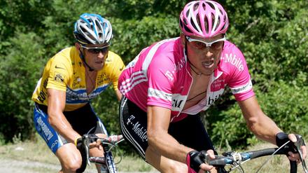 Jan Ullrich und Lance Armstrong bei der Tour de France 2005.