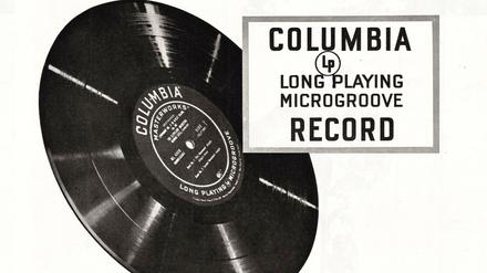 Eine Werbeanzeige für die erste LP im Jahr 1948 in einem US-Magazin.