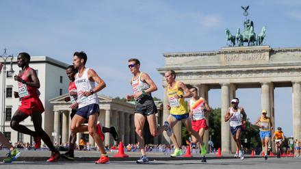 Das Brandenburger Tor steht beim Berlin-Marathon stark im Fokus.