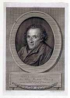 Moses Mendelssohn, in einem Kupferstich von Johann Gotthard Müller (1786), ...