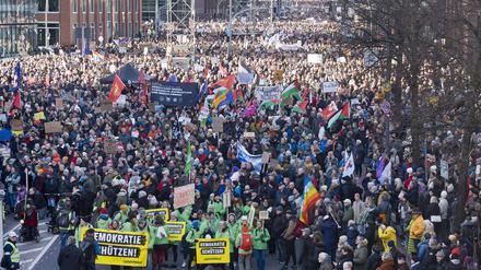 Protestmarsch gegen die AfD in Hamburg
