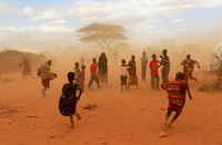 Ein Sandsturm in der Nähe des Flüchtlingslagers Dadaab in Mordosten Kenias. Klimaversicherungen sollen Menschen nach einer Dürre helfen, wieder auf die Beine zu kommen.