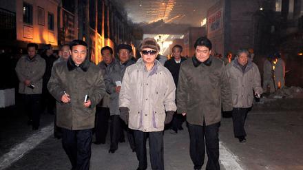 North Korea's leader Kim Jong-il visits the Songjin Steel Complex in Kimchaek
