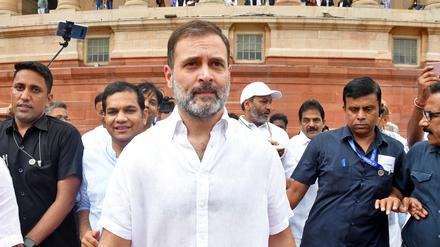 Rahul Gandhi bei seiner Rückkehr ins indische Parlament