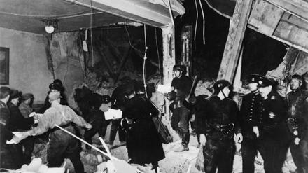 Acht Tote und 63 Verletzte forderte der Anschlag vom 8. November 1939 im Münchner Bürgerbräukeller. Hitler hatte den Saal 13 Minuten vorher verlassen. 